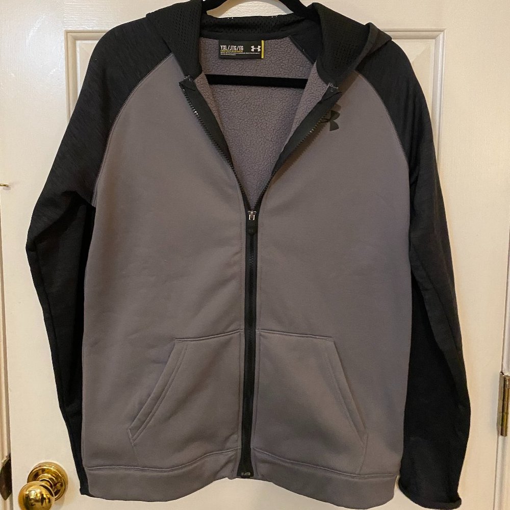 Under Armour Youth Gray/Black Hoodie_SZ YXL